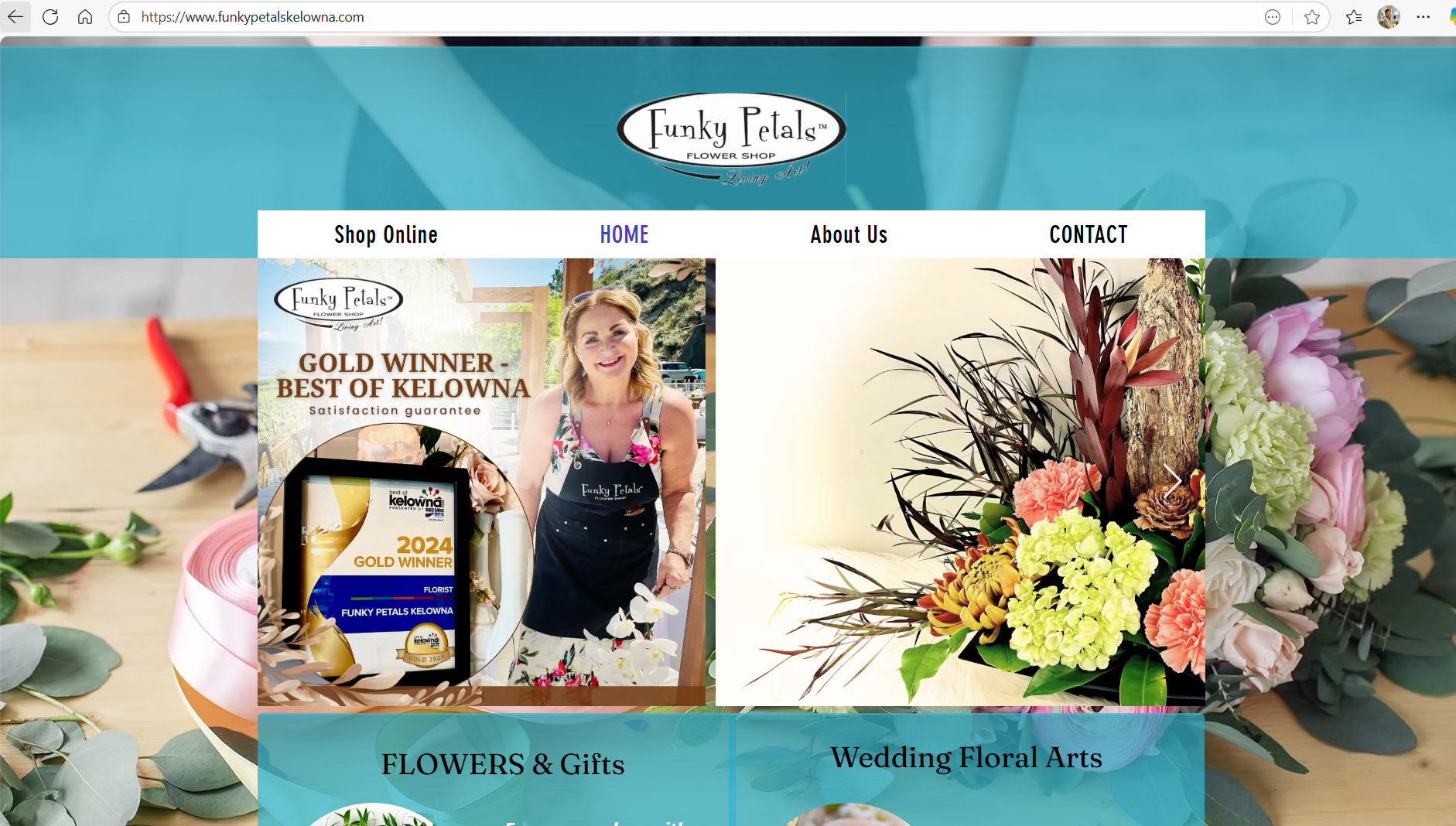 Funky Petals Flower Shop - Web development project showcase